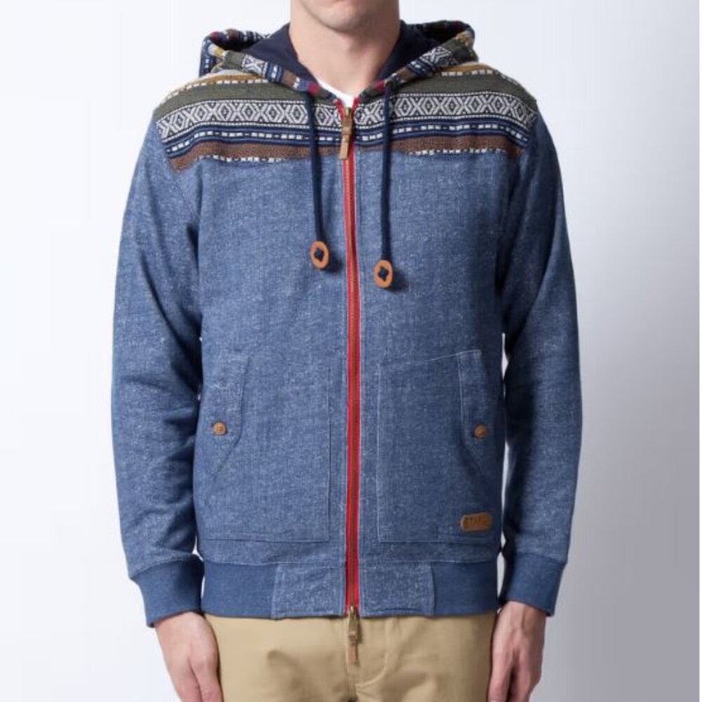 Staple | Size XXL | Cotton Heather Blue Ryde Loopback Zip Hoodie Jacket Sweater